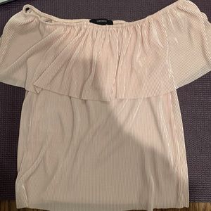 Light pink/ blush off the shoulder top